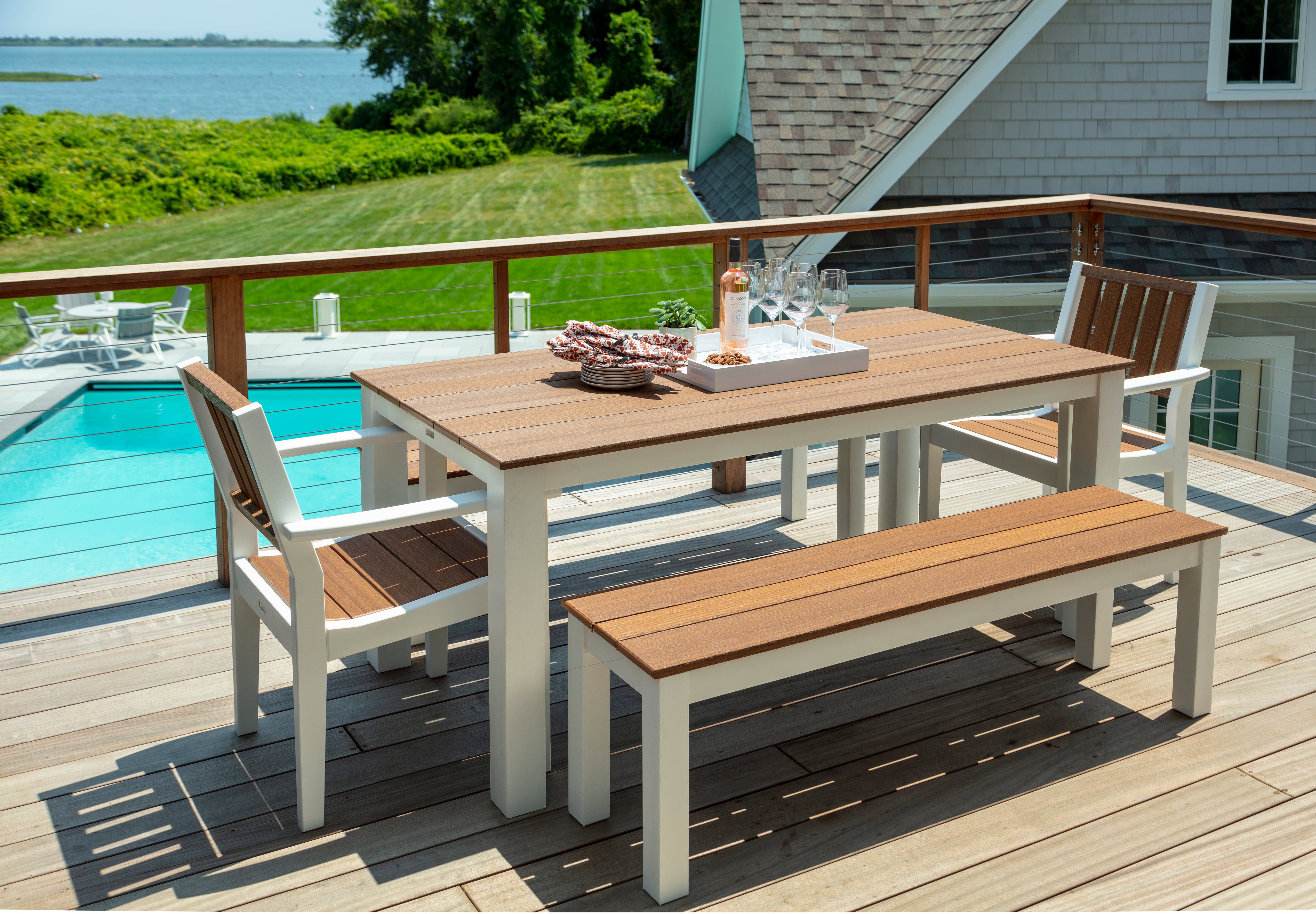 Greenwich 60" Slatted Dining Bench | Seaside Casual Outdoor Furniture