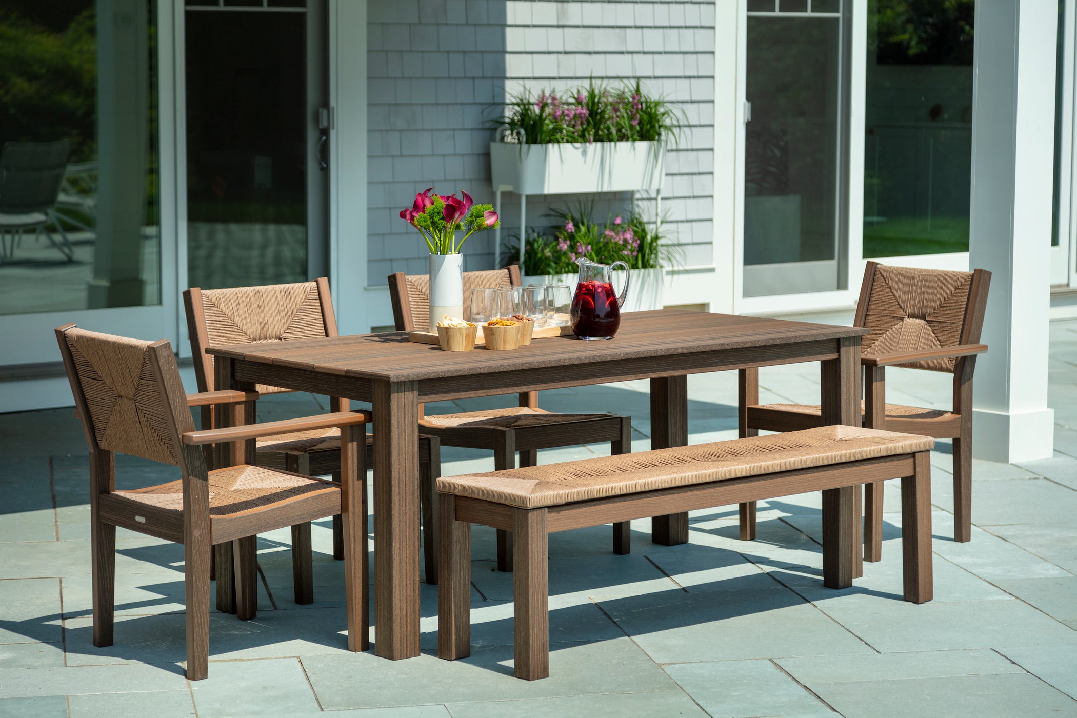 Greenwich 60" Woven Dining Bench | Seaside Casual Outdoor Furniture