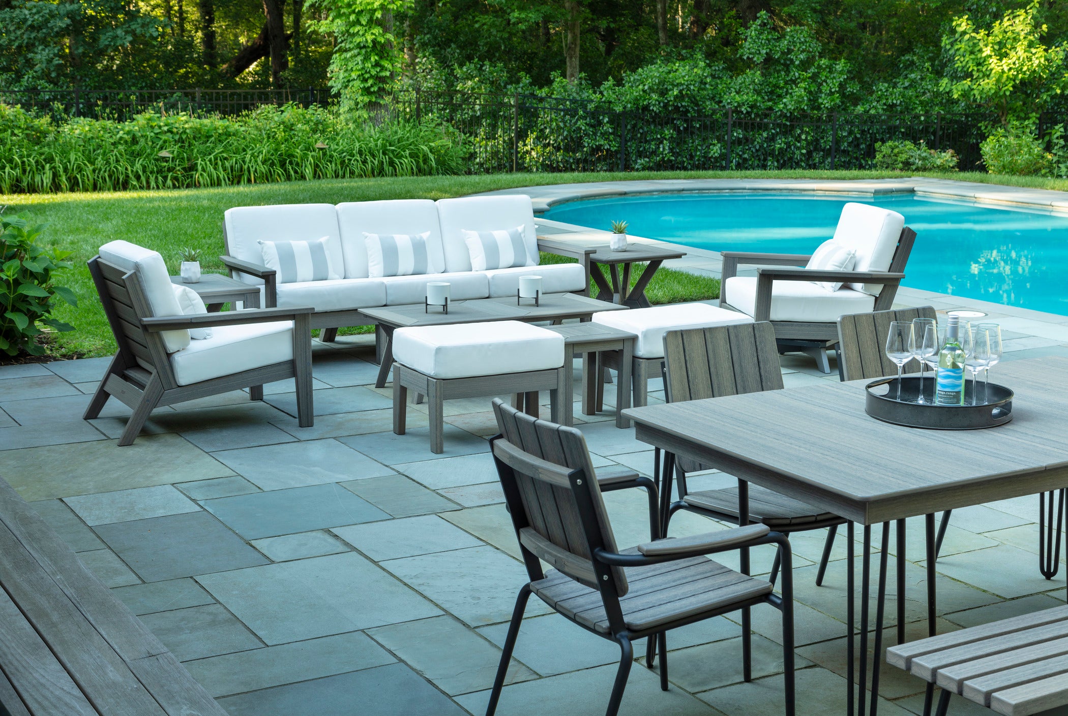 HIP Long Dining Table | Modern Outdoor Table with Hairpin Legs