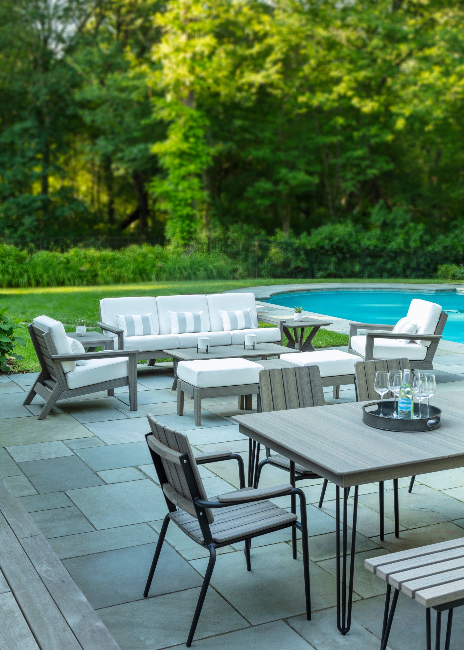 HIP Long Dining Table | Modern Outdoor Table with Hairpin Legs