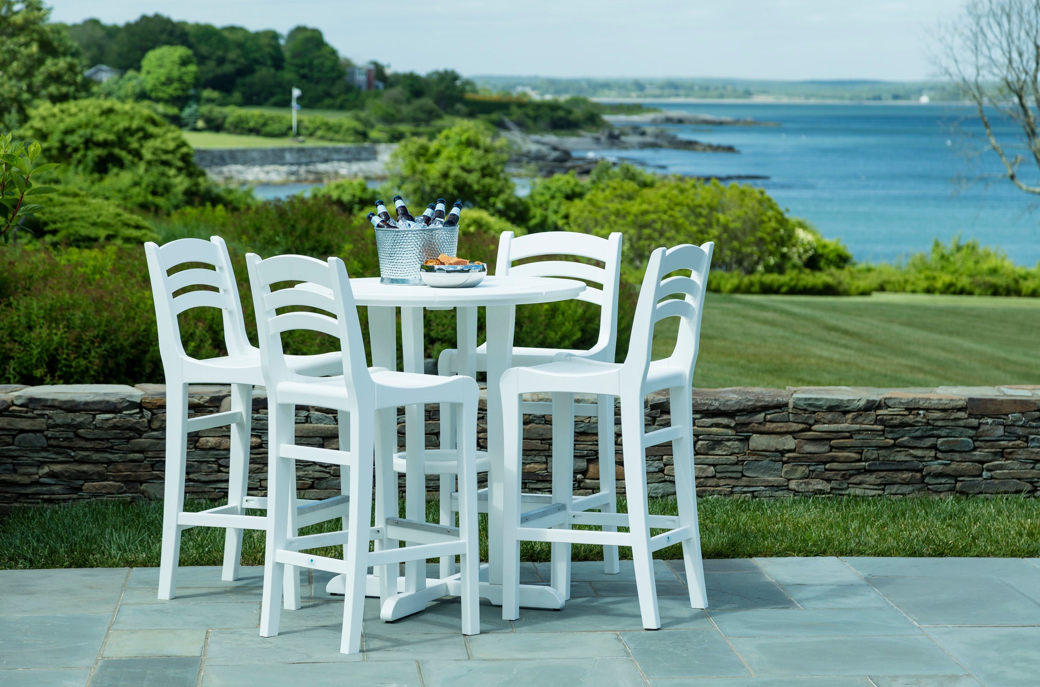 Coastline Café Round Bar Table | Seaside Casual Outdoor Furniture