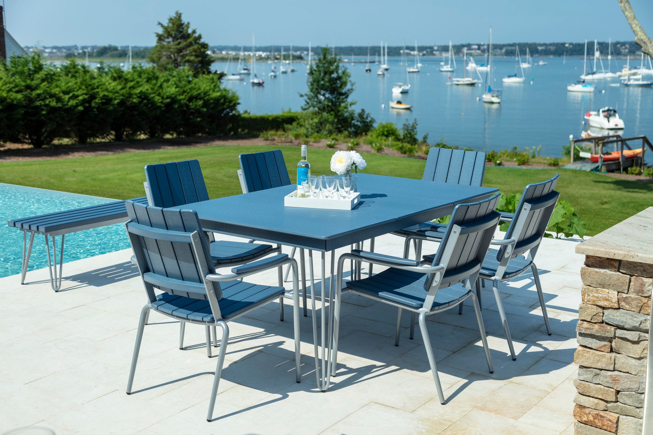HIP Long Dining Table | Modern Outdoor Table with Hairpin Legs