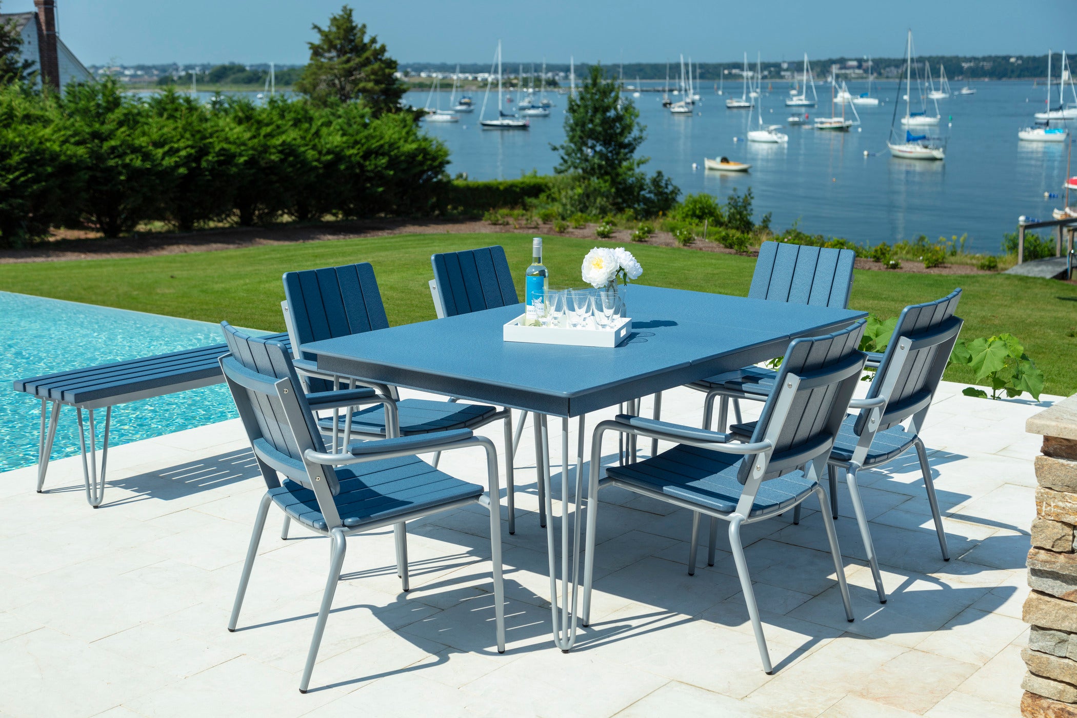 HIP Long Dining Table | Modern Outdoor Table with Hairpin Legs