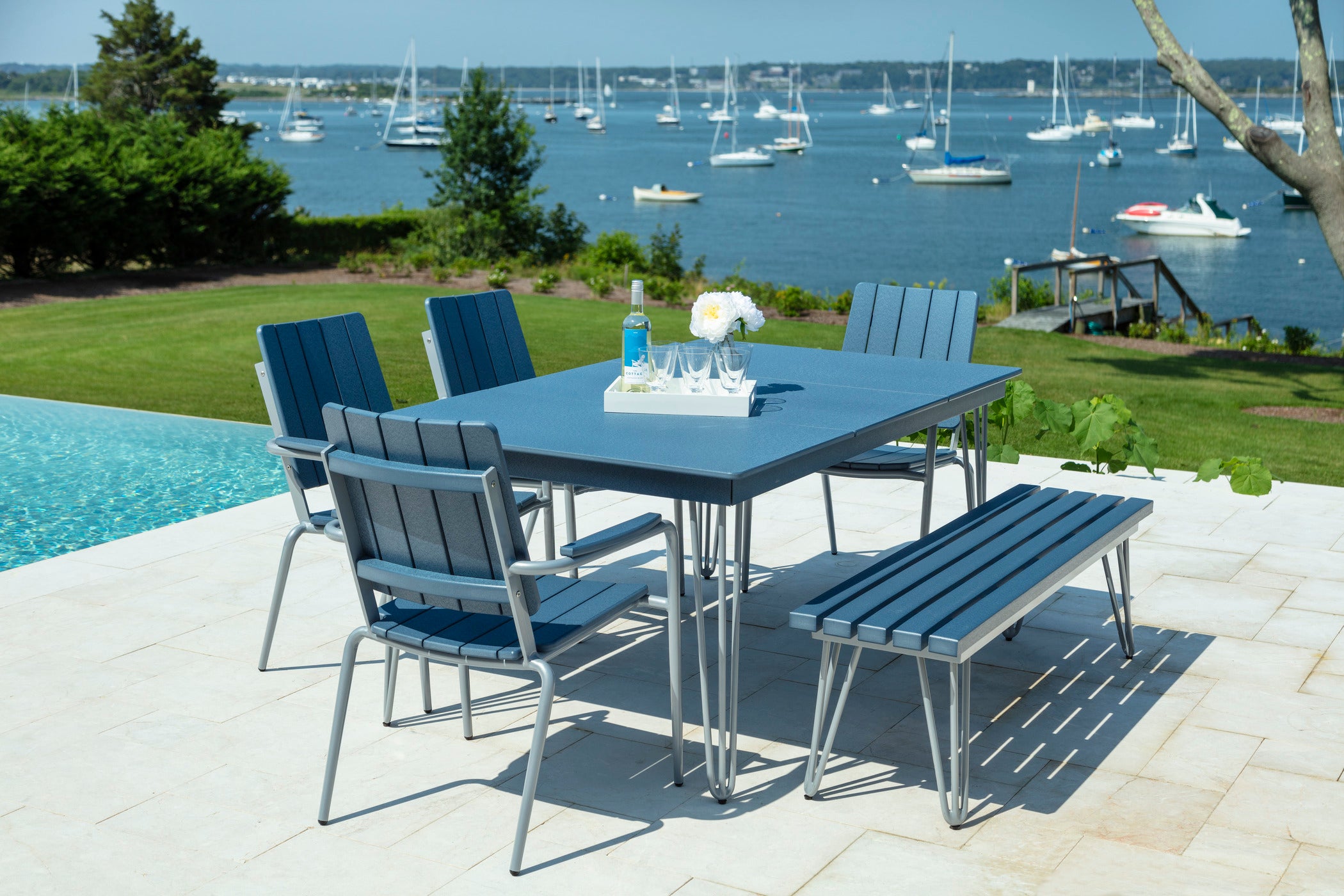 HIP Long Dining Table | Modern Outdoor Table with Hairpin Legs