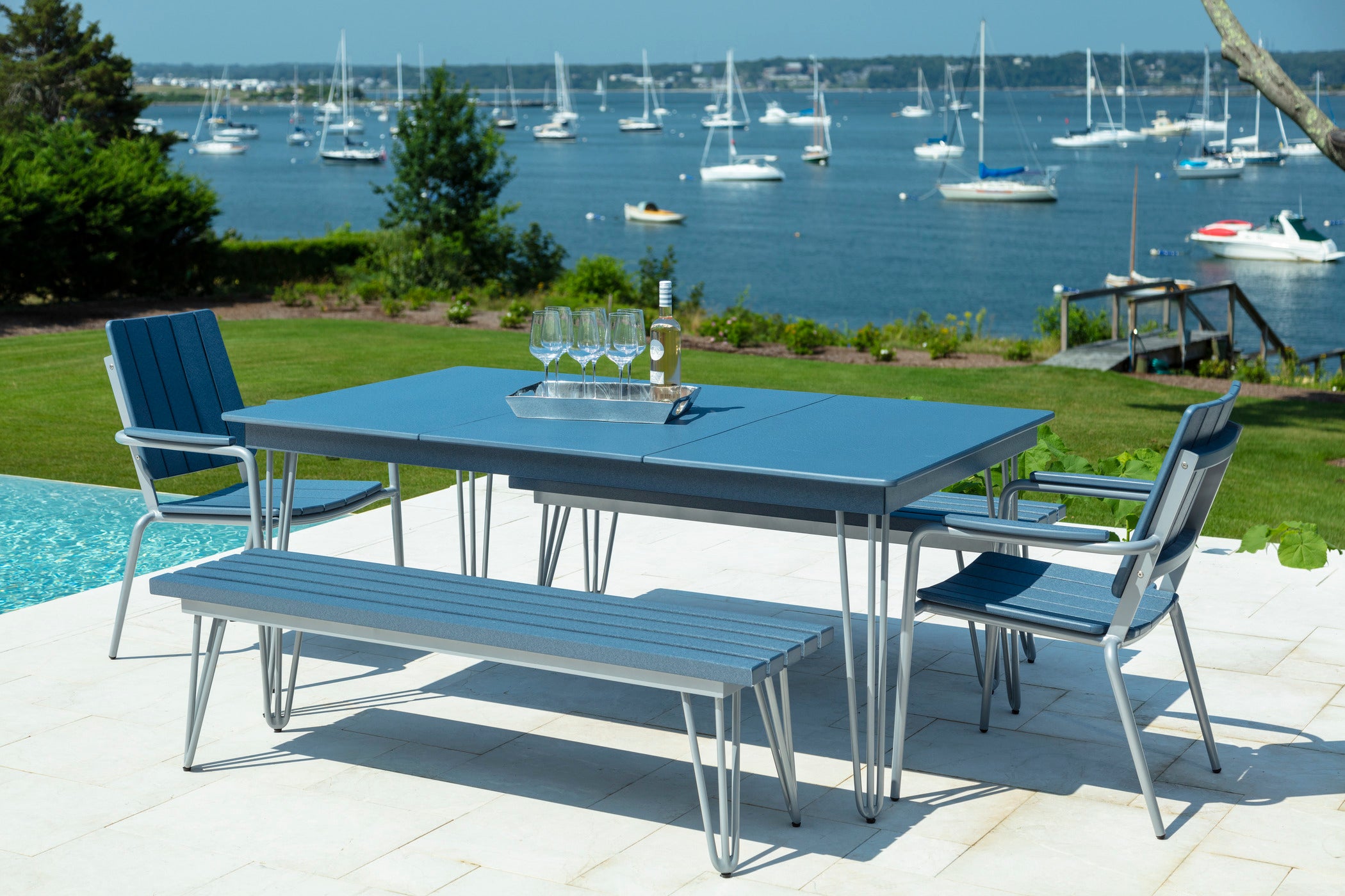 HIP Long Dining Table | Modern Outdoor Table with Hairpin Legs