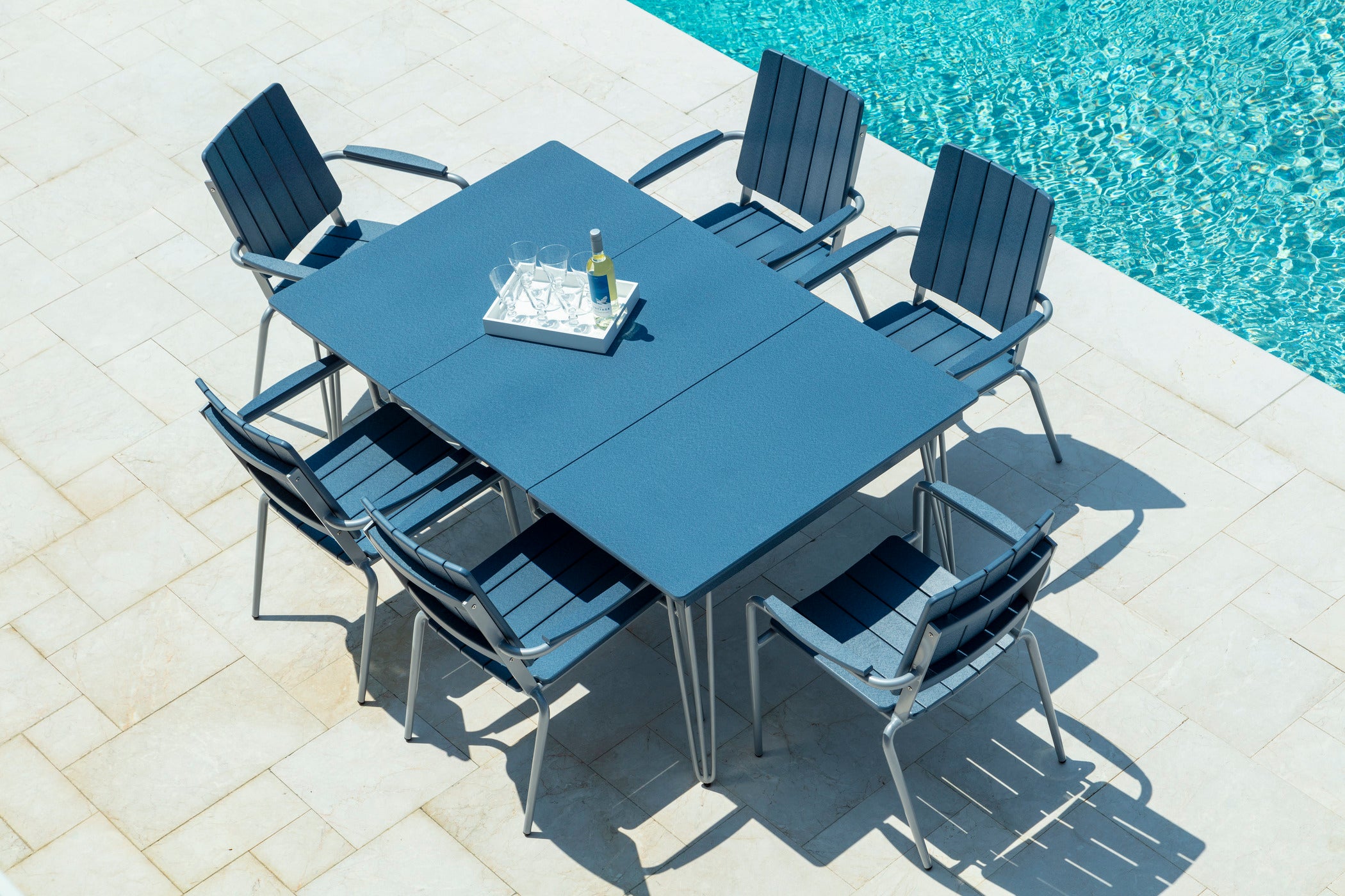 HIP Long Dining Table | Modern Outdoor Table with Hairpin Legs