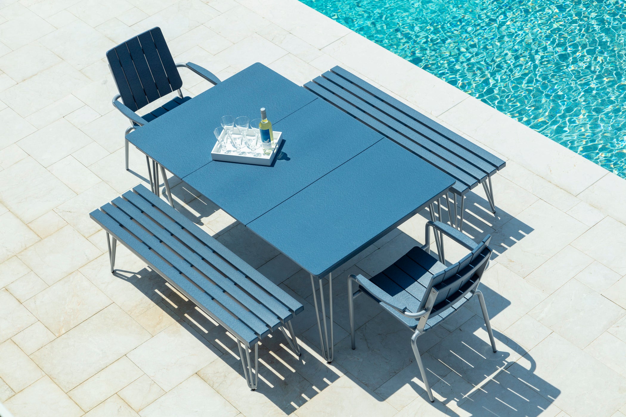 HIP Long Dining Table | Modern Outdoor Table with Hairpin Legs