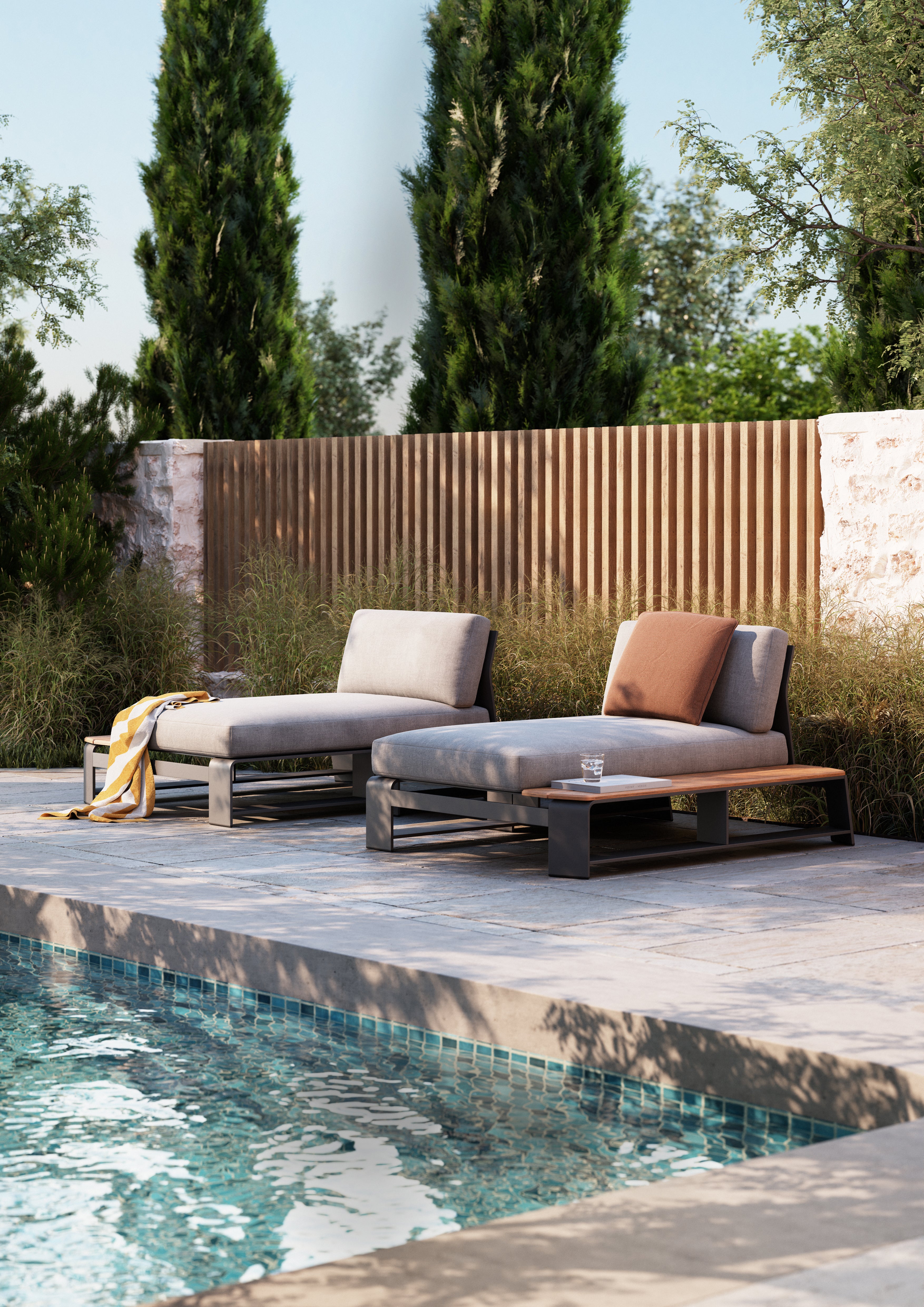 Gather RHF Chaise Unit with NextTeak Accent
