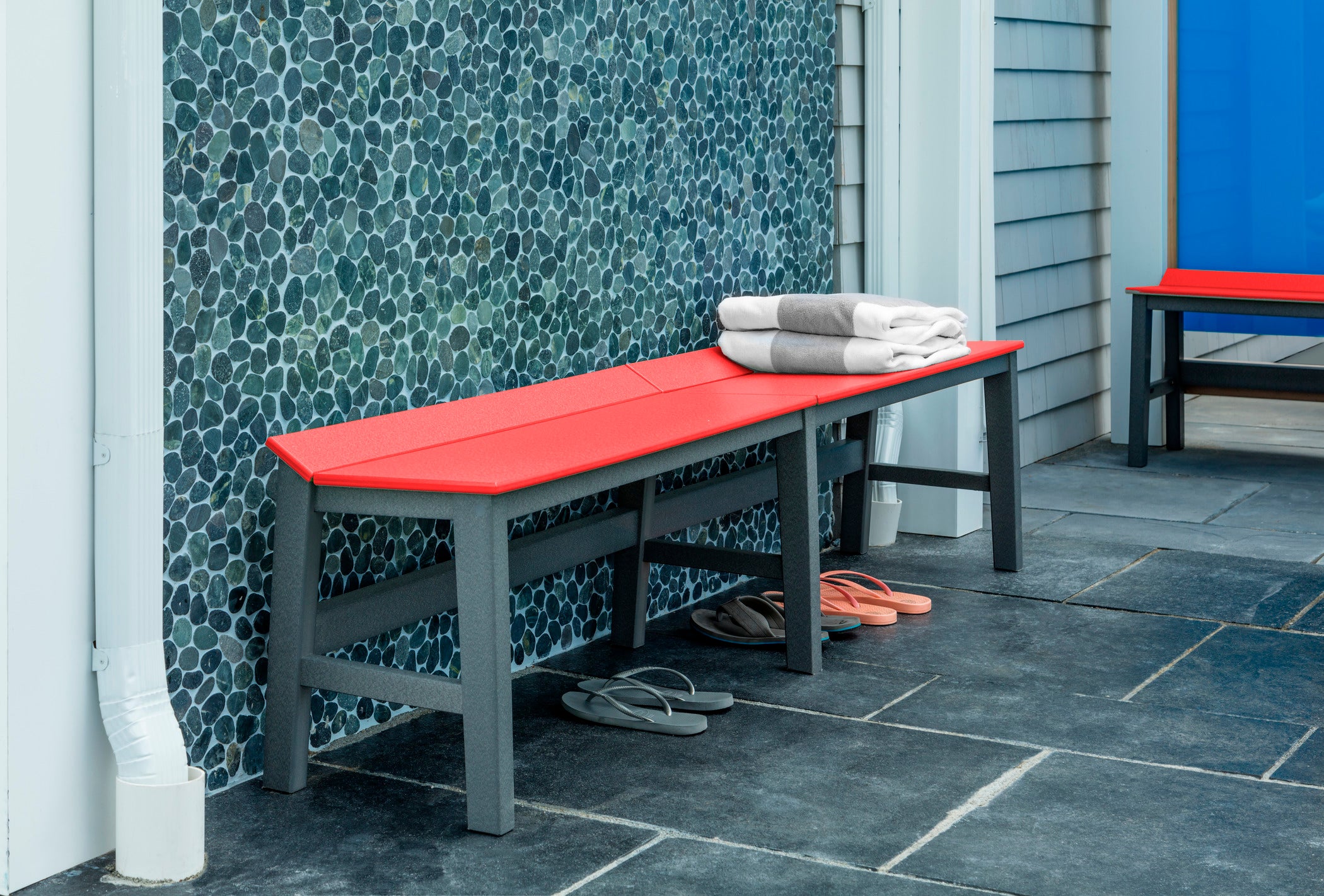 Seaside Casual SYM Dining Bench – Modern Outdoor Seating for Entertaining