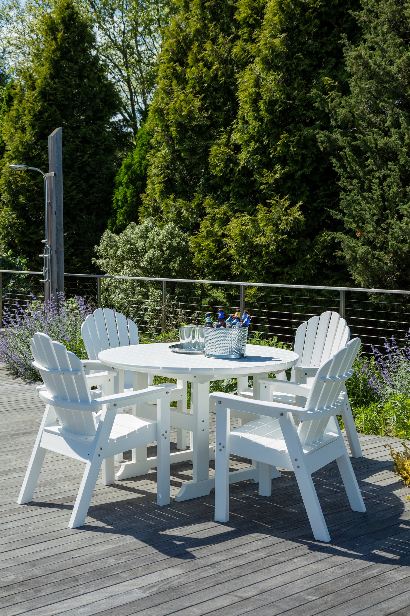Salem Round Dining Table 48-Inch by Seaside Casual | Durable Outdoor Patio Table